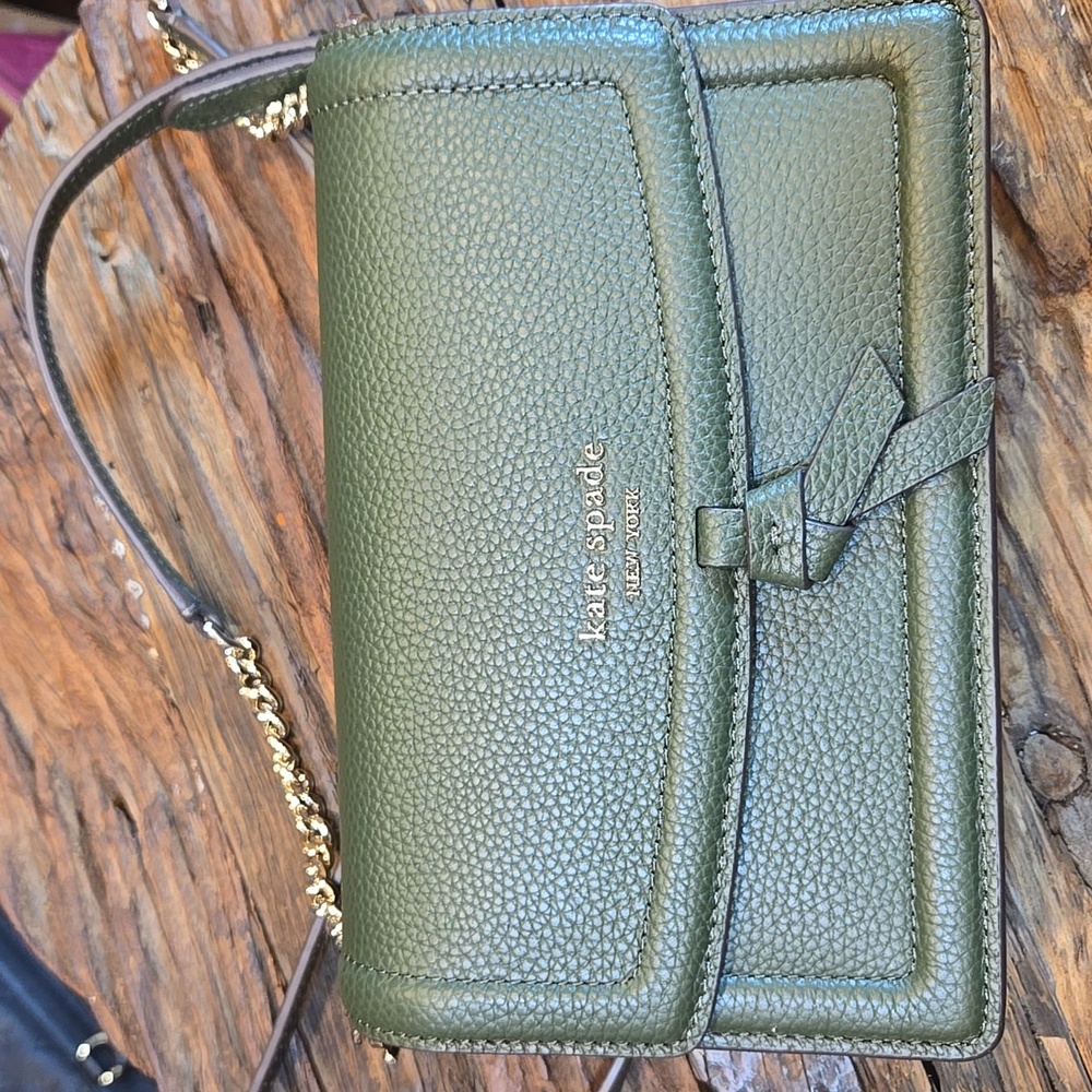 #67 NWT - Kate Spade Black and Green Leather Interior